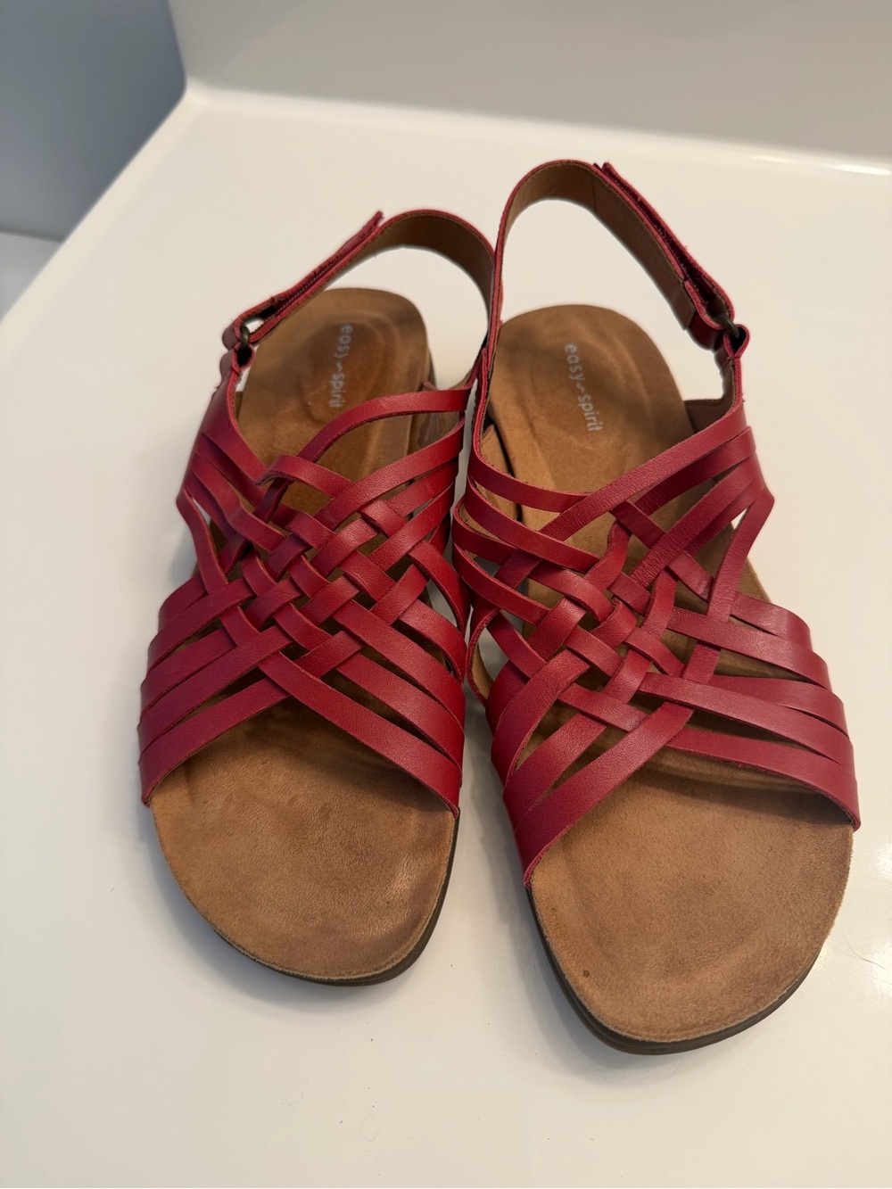 Easy Spirit Women’s Red Braided Slingback Sandals